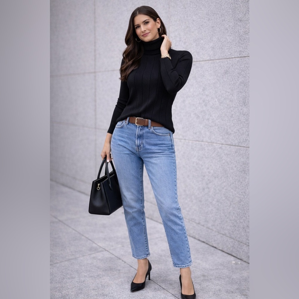 Etcetera Black Turtleneck Sweater